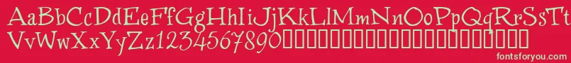 WinstnT Font – Green Fonts on Red Background