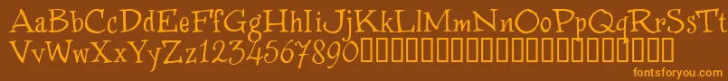 WinstnT Font – Orange Fonts on Brown Background