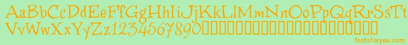 WinstnT Font – Orange Fonts on Green Background