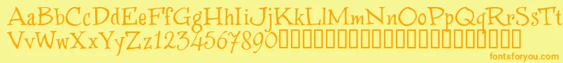 WinstnT Font – Orange Fonts on Yellow Background