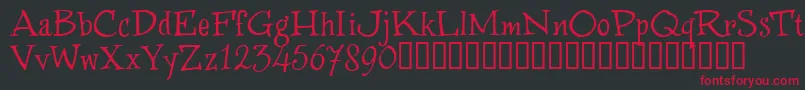 フォントWinstnT – 黒い背景に赤い文字