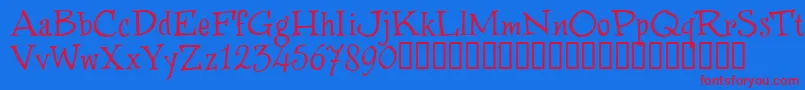 WinstnT Font – Red Fonts on Blue Background