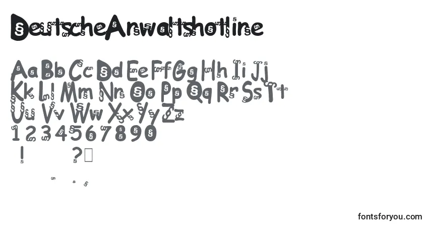 Czcionka DeutscheAnwaltshotline – alfabet, cyfry, specjalne znaki