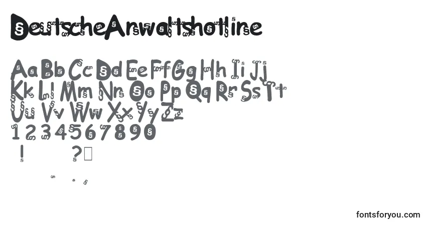 Schriftart DeutscheAnwaltshotline – Alphabet, Zahlen, spezielle Symbole