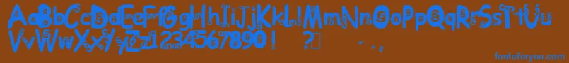 フォントDeutscheAnwaltshotline – 茶色の背景に青い文字