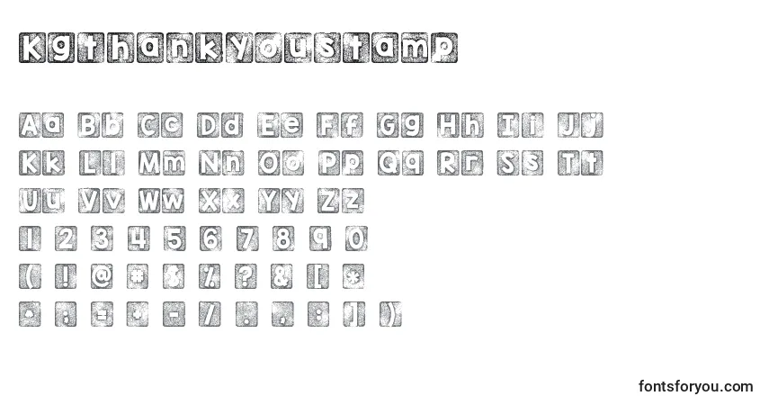 Шрифт Kgthankyoustamp – алфавит, цифры, специальные символы