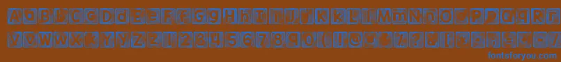 Kgthankyoustamp Font – Blue Fonts on Brown Background