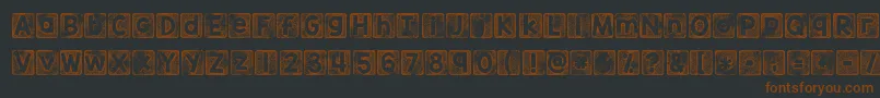 Lisätietoja Kgthankyoustamp-fontista Kgthankyoustamp-fontti – ruskeat fontit mustalla taustalla