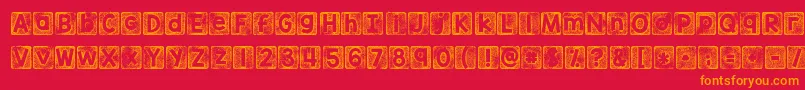 Kgthankyoustamp-fontti – oranssit fontit punaisella taustalla