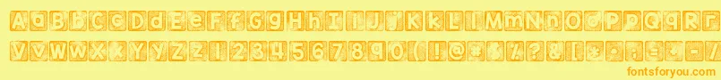 Kgthankyoustamp Font – Orange Fonts on Yellow Background