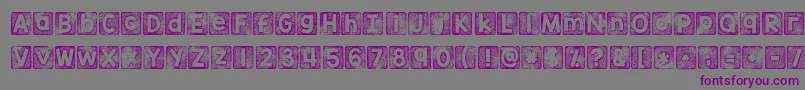 Fonte Kgthankyoustamp – fontes roxas em um fundo cinza