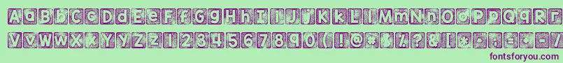 Kgthankyoustamp Font – Purple Fonts on Green Background