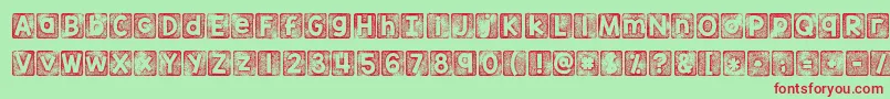 Kgthankyoustamp Font – Red Fonts on Green Background
