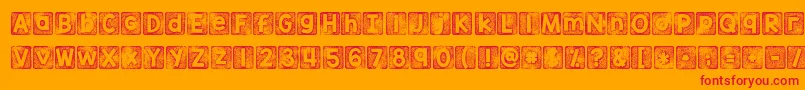 Kgthankyoustamp Font – Red Fonts on Orange Background