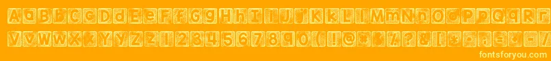 More about Kgthankyoustamp Font Kgthankyoustamp Font – Yellow Fonts on Orange Background