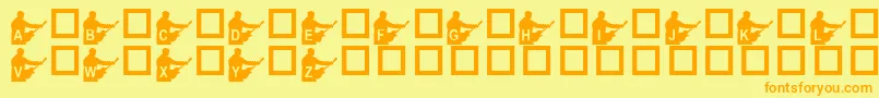KrStevesSolo Font – Orange Fonts on Yellow Background