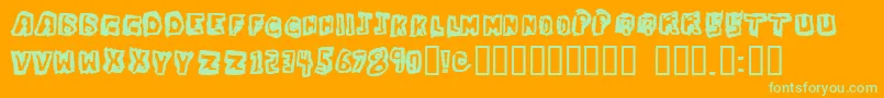 Dawgbox ffy Font – Green Fonts on Orange Background