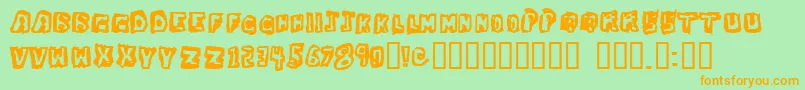 Dawgbox ffy-Schriftart – Orangefarbene Schriften auf grünem Hintergrund