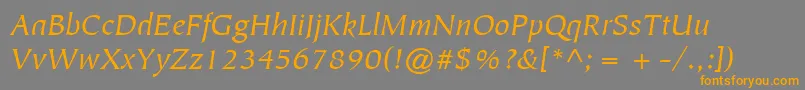 Шрифт ItcTiepoloLtBookItalic – оранжевые шрифты на сером фоне