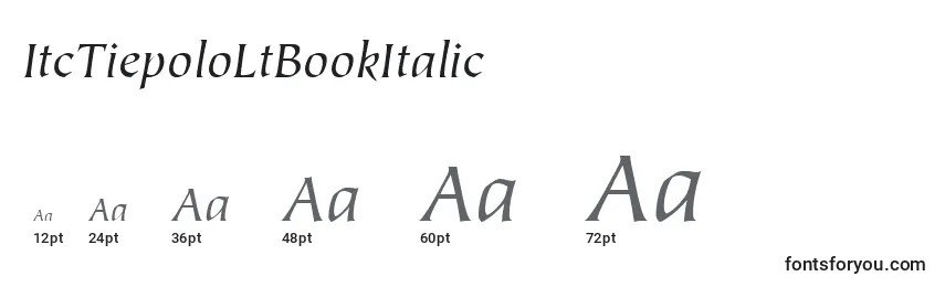 ItcTiepoloLtBookItalic Font Sizes
