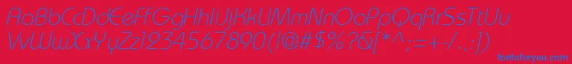 BahamasLightItalic Font – Blue Fonts on Red Background