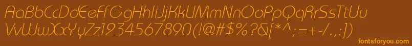 BahamasLightItalic Font – Orange Fonts on Brown Background