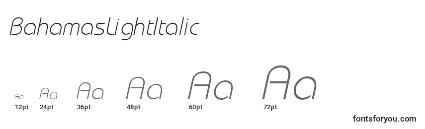 BahamasLightItalic Font Sizes