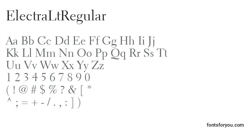 Schriftart ElectraLtRegular – Alphabet, Zahlen, spezielle Symbole