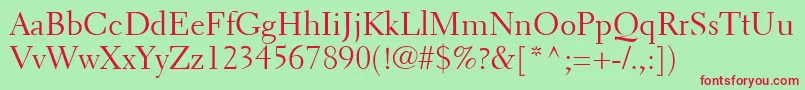 ElectraLtRegular Font – Red Fonts on Green Background