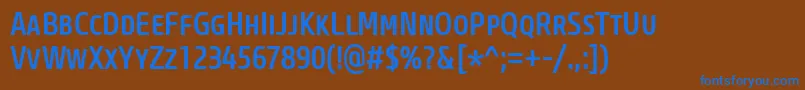 CoreSansMSc57CnMedium Font – Blue Fonts on Brown Background