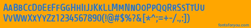 CoreSansMSc57CnMedium Font – Blue Fonts on Orange Background