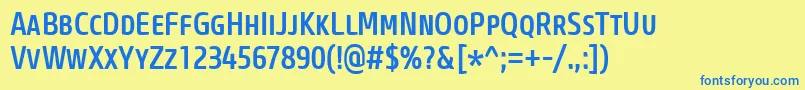 CoreSansMSc57CnMedium Font – Blue Fonts on Yellow Background