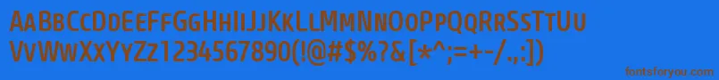 CoreSansMSc57CnMedium Font – Brown Fonts on Blue Background