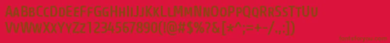 CoreSansMSc57CnMedium Font – Brown Fonts on Red Background