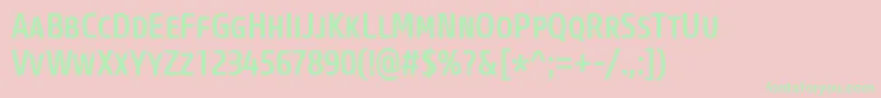 CoreSansMSc57CnMedium Font – Green Fonts on Pink Background