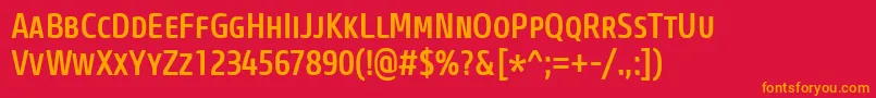CoreSansMSc57CnMedium Font – Orange Fonts on Red Background