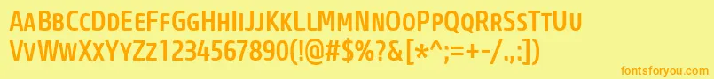 CoreSansMSc57CnMedium Font – Orange Fonts on Yellow Background