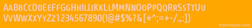 CoreSansMSc57CnMedium Font – Pink Fonts on Orange Background
