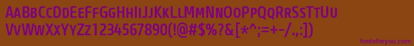 CoreSansMSc57CnMedium Font – Purple Fonts on Brown Background