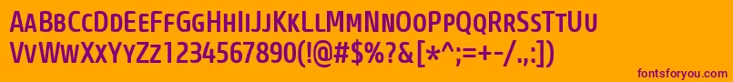 CoreSansMSc57CnMedium Font – Purple Fonts on Orange Background