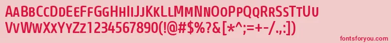 CoreSansMSc57CnMedium Font – Red Fonts on Pink Background