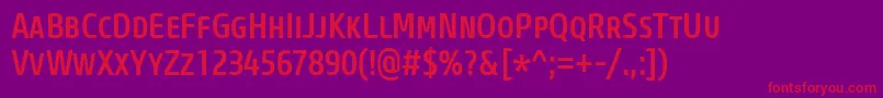 CoreSansMSc57CnMedium Font – Red Fonts on Purple Background