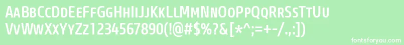 CoreSansMSc57CnMedium Font – White Fonts on Green Background