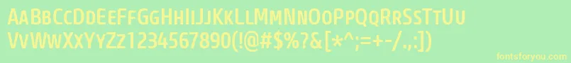 CoreSansMSc57CnMedium Font – Yellow Fonts on Green Background