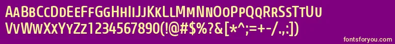 CoreSansMSc57CnMedium Font – Yellow Fonts on Purple Background