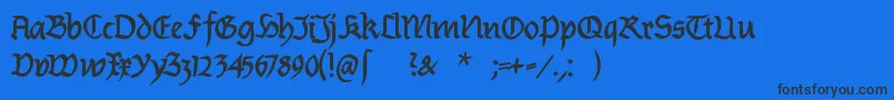 BurtinomaticDemibold Font – Black Fonts on Blue Background