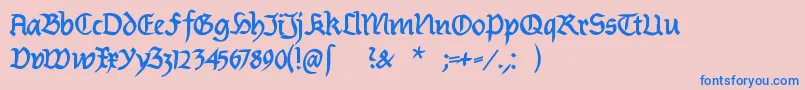 BurtinomaticDemibold Font – Blue Fonts on Pink Background