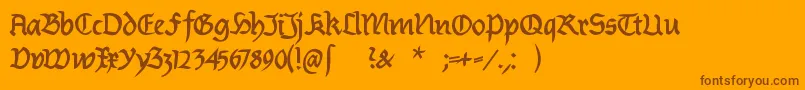 BurtinomaticDemibold-Schriftart – Braune Schriften auf orangefarbenem Hintergrund