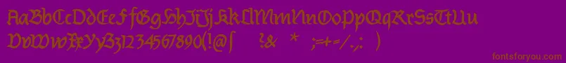 BurtinomaticDemibold-Schriftart – Braune Schriften auf violettem Hintergrund