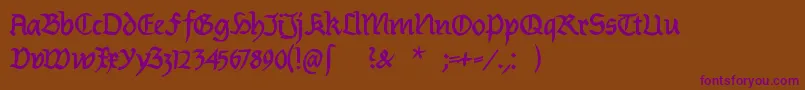 BurtinomaticDemibold Font – Purple Fonts on Brown Background